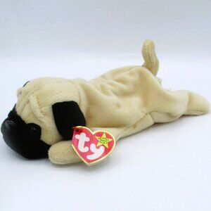 Ty Beanie Baby Pugsly The Pug Dog Plush 1996 Vintage Collectible Stuffed Animal